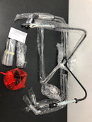 LALUZ Chandelier, Dining Room Lighting Fixtures Hanging, Chandelier Light Fixture with Dark Brown Speckled Finish, 26” Dia, Dimmable