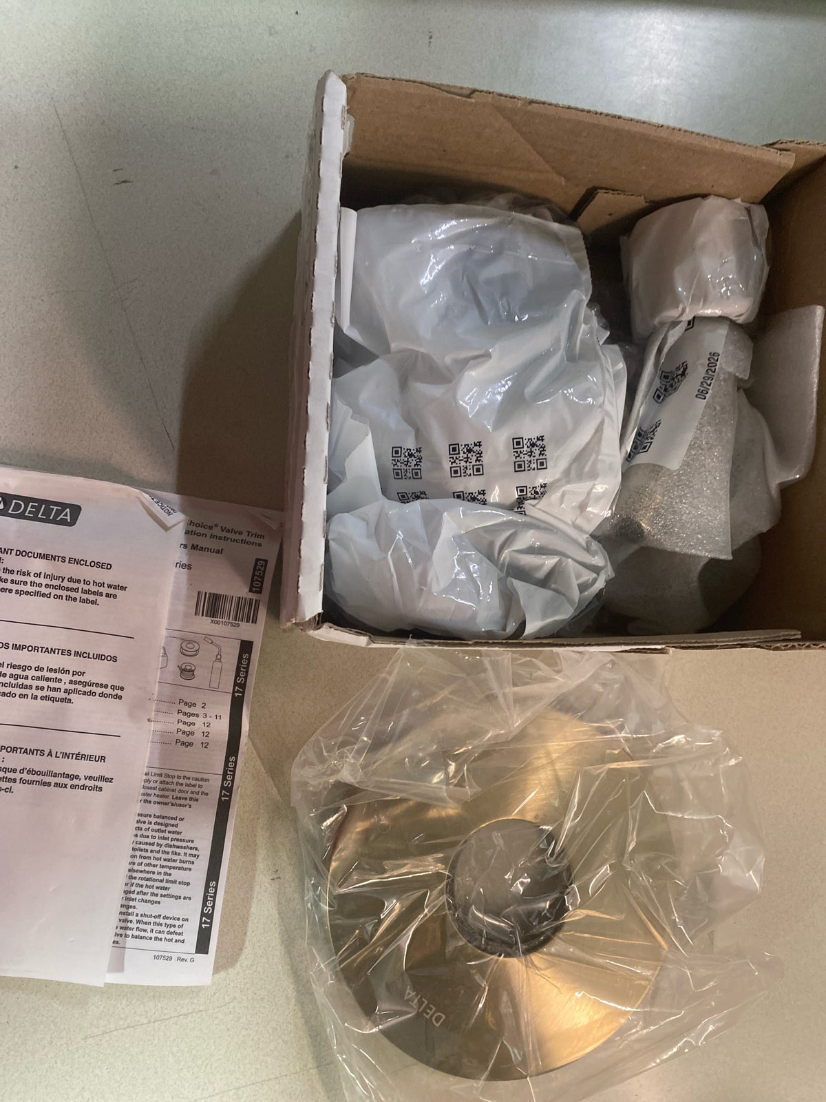 Delta T17259-CZ Trinsic 1-Handle Shower Only Faucet Trim Kit in Champagne Bronze (Valve Not Included)