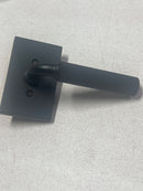 Emtek R-Bar Straight Knurled 5112 Select Brass Passage Leverset with Modern Rectangular Rosette for Left Handed Doors