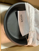 VINNOVA Matte Black Circular Vessel Bathroom Sink without Faucet, 00616-GBS-MB