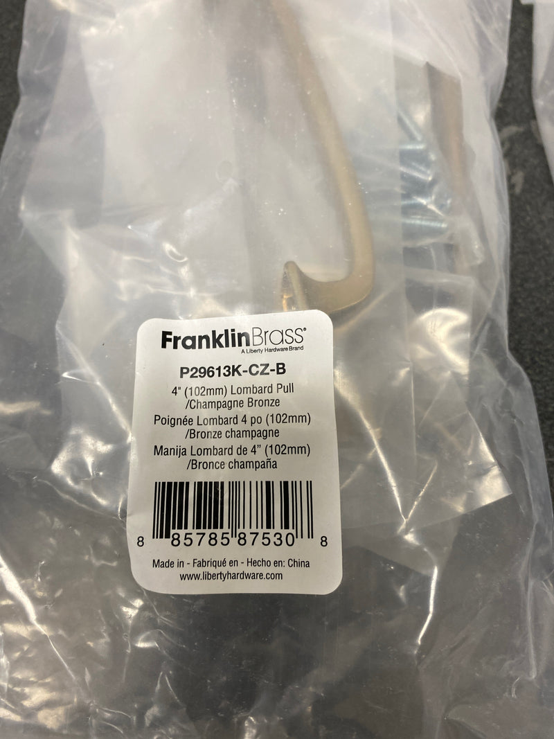 Franklin Brass P29613K-CZ-B Lombard 4 Inch Center to Center Handle Cabinet Pull - Pack of 5 - Champagne Bronze