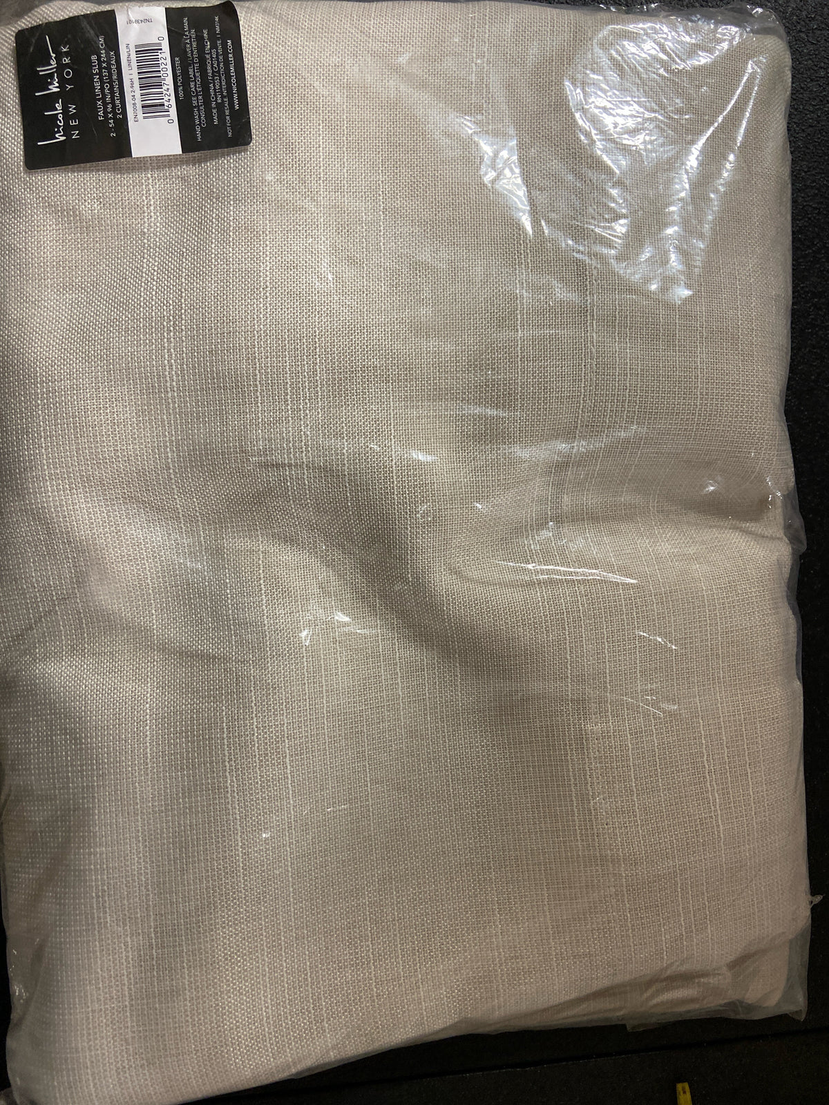 Nicole miller new york EN7008-04 2-96H Faux Linen Slub Linen Solid Light Filtering Hidden Tab / Rod Pocket Curtain, 54 in. W x 96 in. L (Set of 2)