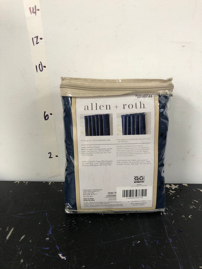 5030733 ALLEN+ROTH BLACKOUT NAVY JACQUARD OLNEY 84" SINGLE CURTAIN