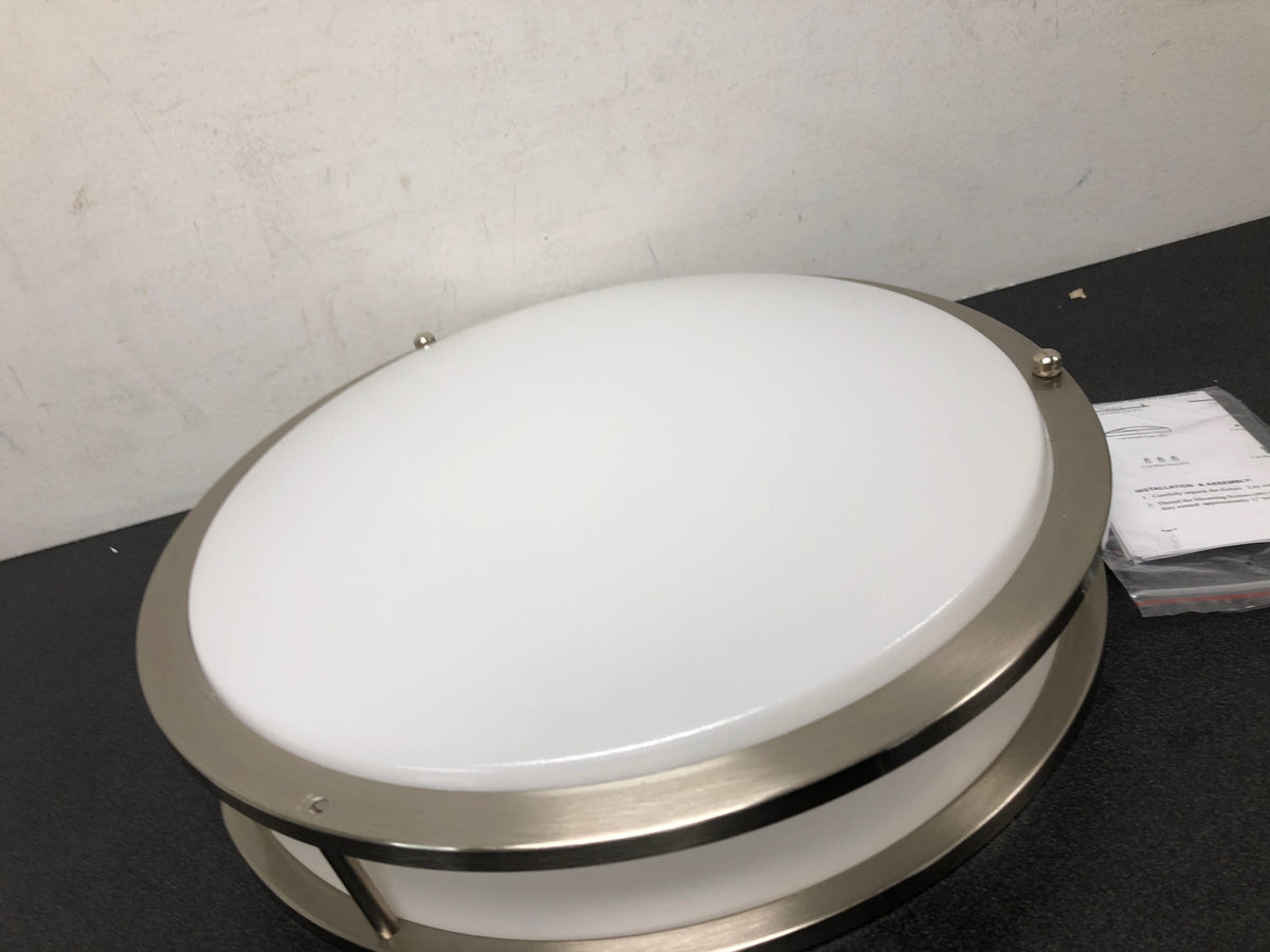 Essential illuminations SL14LED Radiance 14 in. Brushed Nickel Integrated LED Flush Mount 3000k
