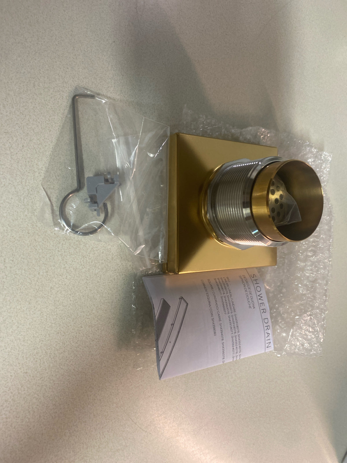 Signature Hardware SH4394079BG 4" Tile-In Square Shower Drain - Brushed Gold