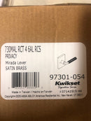 Kwikset 730MALRCT-4 Mirada Privacy Door Lever Set with Fluted Handle and Rectangle Rose - Satin Brass