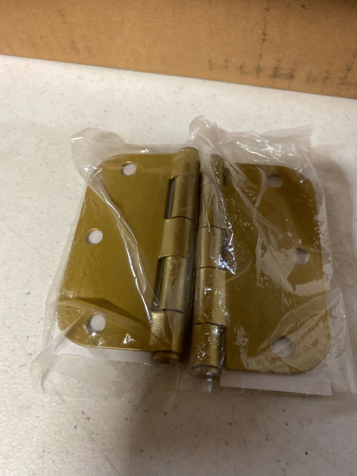 Emtek 91033US4 3.5" x 3.5" Plain Bearing 5/8" Radius Corners Mortise Hinge - Pair of Hinges - Satin Brass