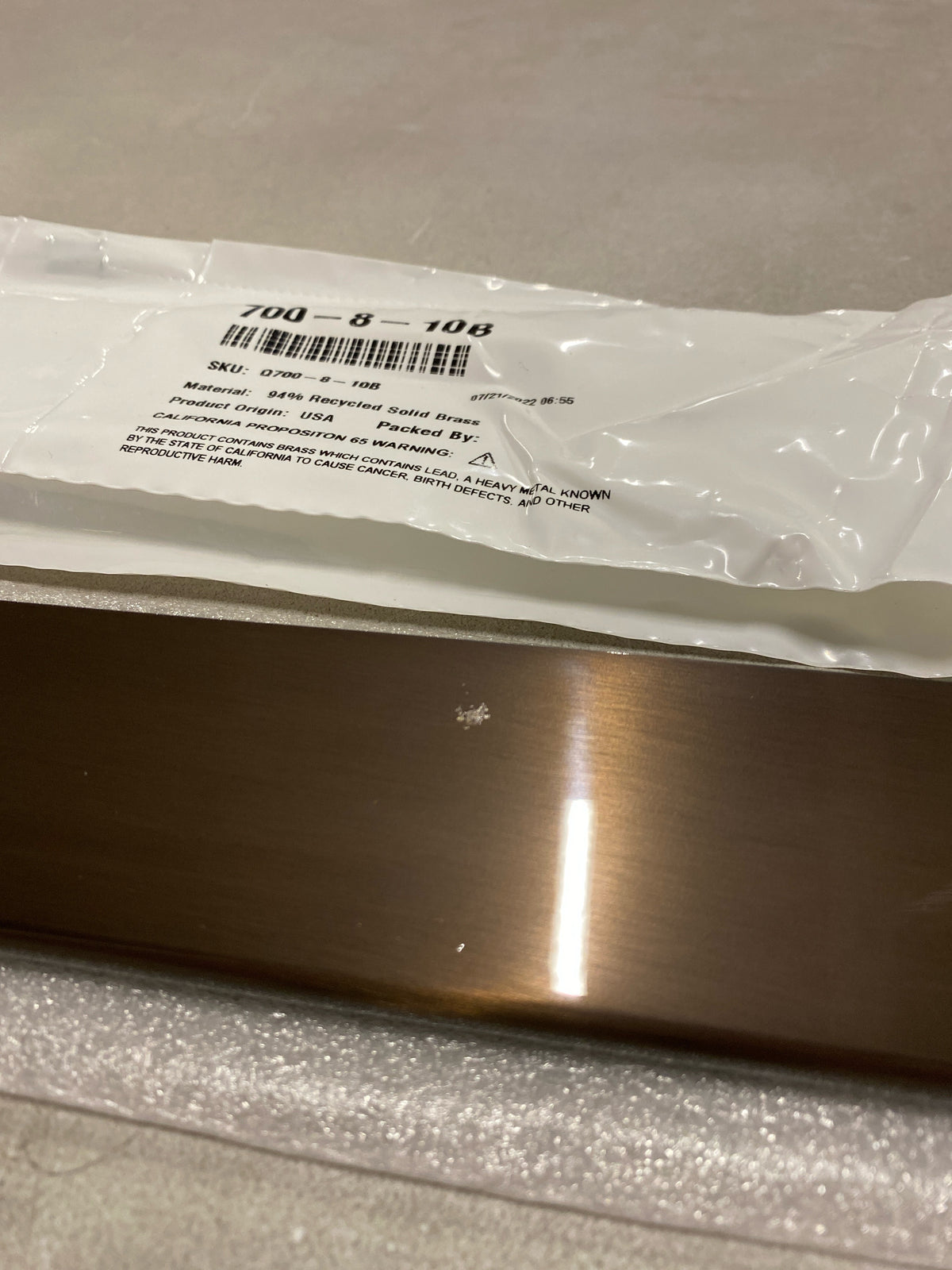 Colonial Bronze 700810B 700 Series 8" Center to Center Solid Brass Finger Cabinet / Drawer Edge Pull with Round Lip - Made in USA - Oil Rubbed Bronze