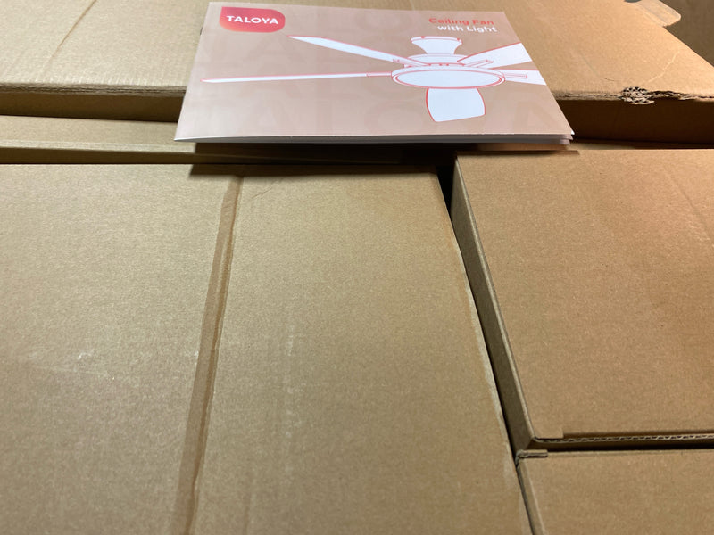 TALOYA 52 inch Ceiling Fans with Lights,Remote Control Multifunctional Quiet Fan with Three Color Temperature and Dimmable Light with Reversible Blades Black