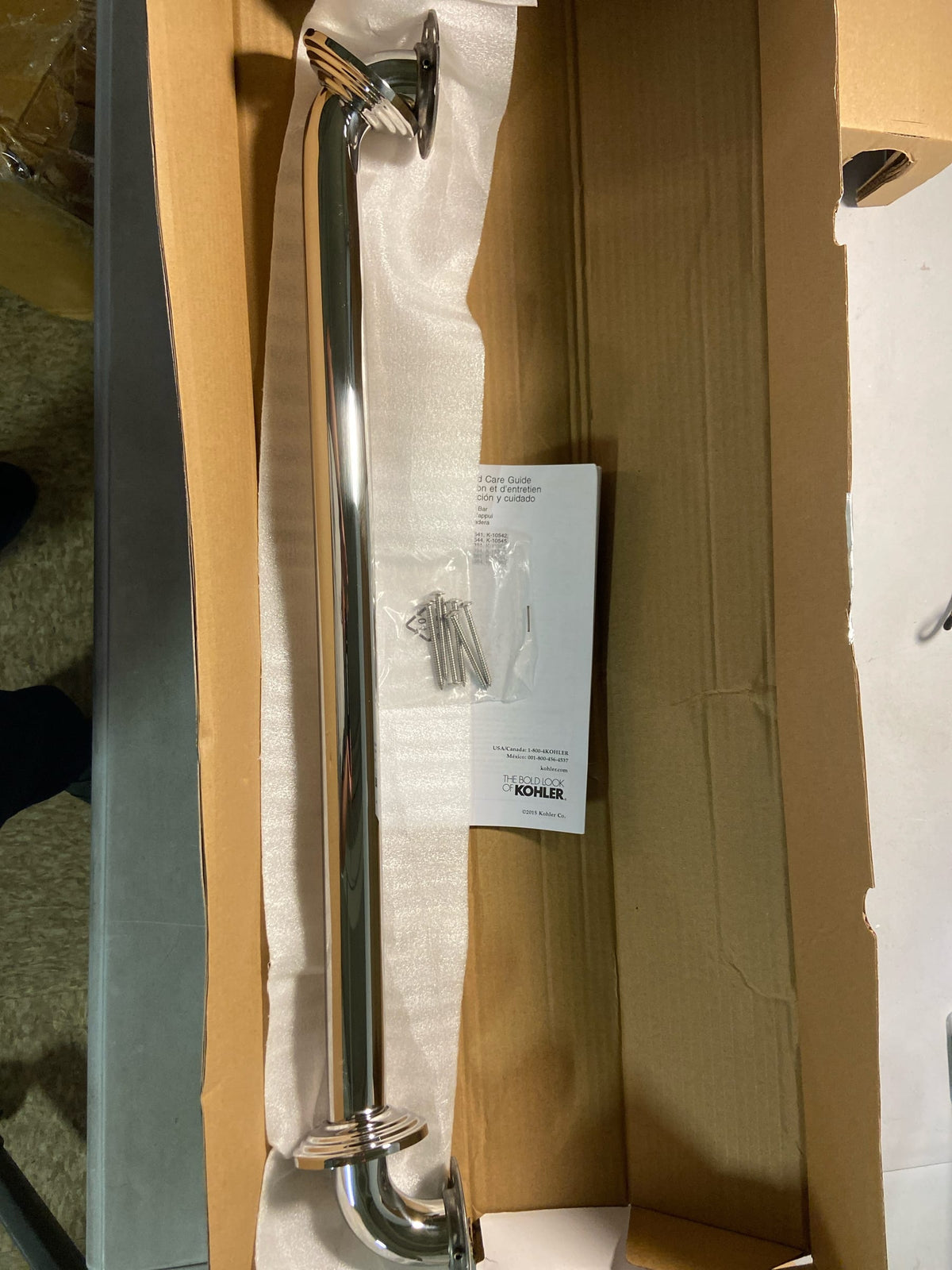 Kohler Concealed-Screw Grab Bar 24 in. in Polished Stainless