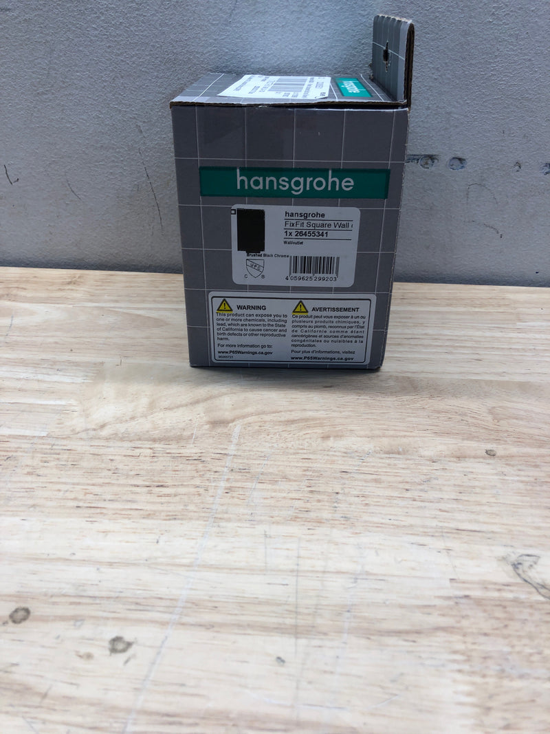 hansgrohe Square with Check Valves Upgrade 3-inch Brushed Black Chrome, 26455341 Wall Outlet