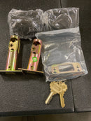 Emtek 8377MB Rustic Modern Rectangular Double Cylinder Keyed Entry Deadbolt from the Sandcast Bronze Collection - Medium Bronze