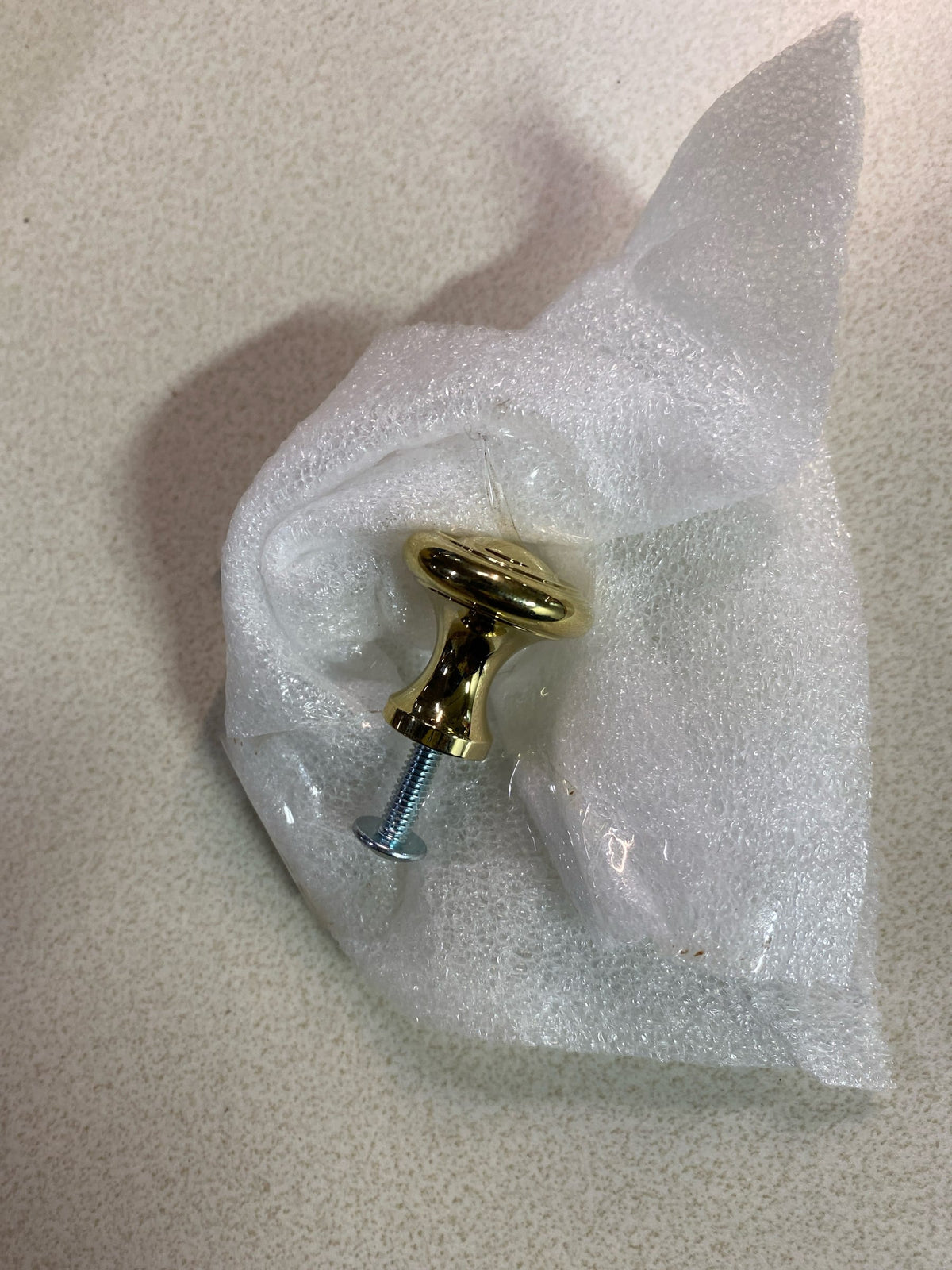 Baldwin 4490003BIN Dominion 1 Inch Mushroom Cabinet Knob from the Estate Collection - Polished Brass