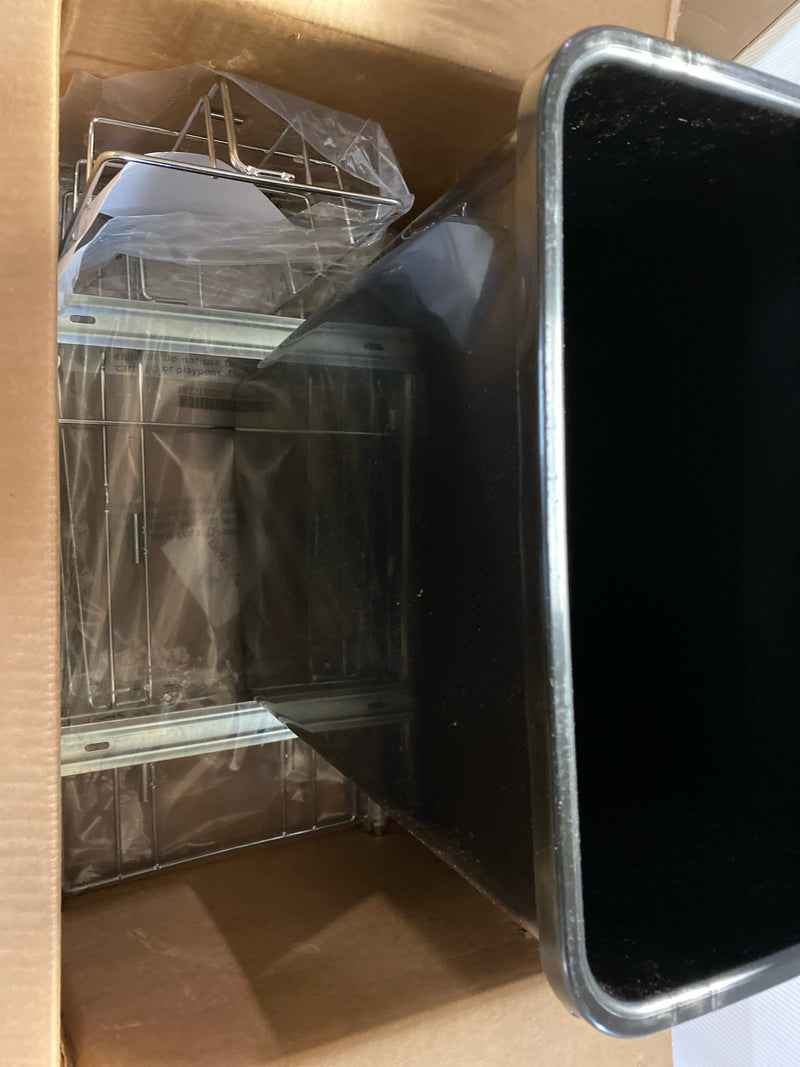 Rev-A-Shelf Pullout Trash Can for Kitchen Cabinets 35 Qt Garbage Waste Recycling Bin with Full Extension Slides, Black, RV-12KD-18C S