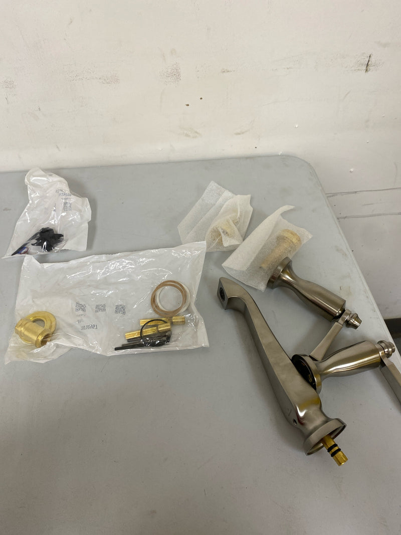 Delta T3556LF-SSWL Dorval Wall Mounted Widespread Bathroom Faucet Trim with Lever Handles, Less Valve and Drain Assembly - Brilliance Stainless