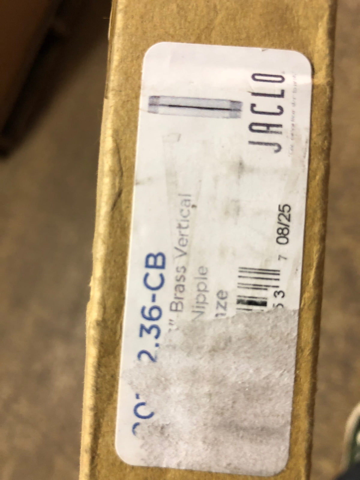 Jaclo 801-12.36-CB 1/2" IPS x 36" Brass Vertical Drop Ceiling Nipple