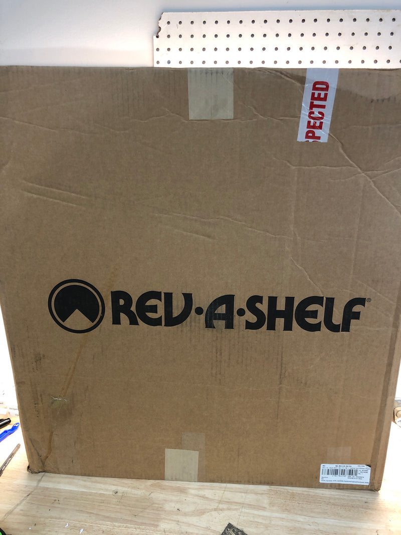 Rev-A-Shelf 3471-32-11-52 Value Line Plastic 1-Shelf 32" Kidney Shaped Lazy Susan for Corner Base Cabinets - Shelf ONLY - White