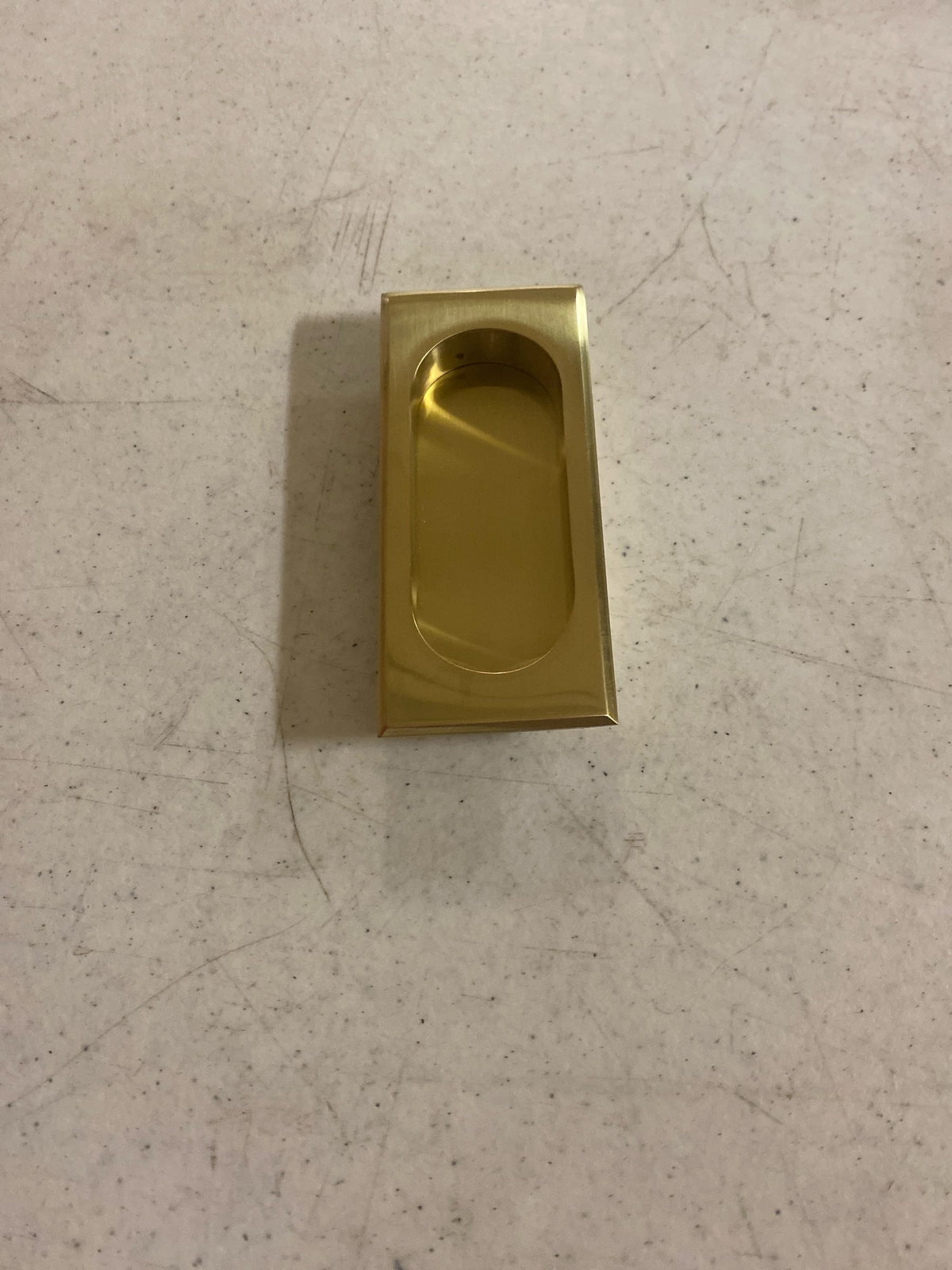 Emtek 2201US7 4 Inch High Solid Brass Rectangular Flush Pull for Sliding Doors - French Antique