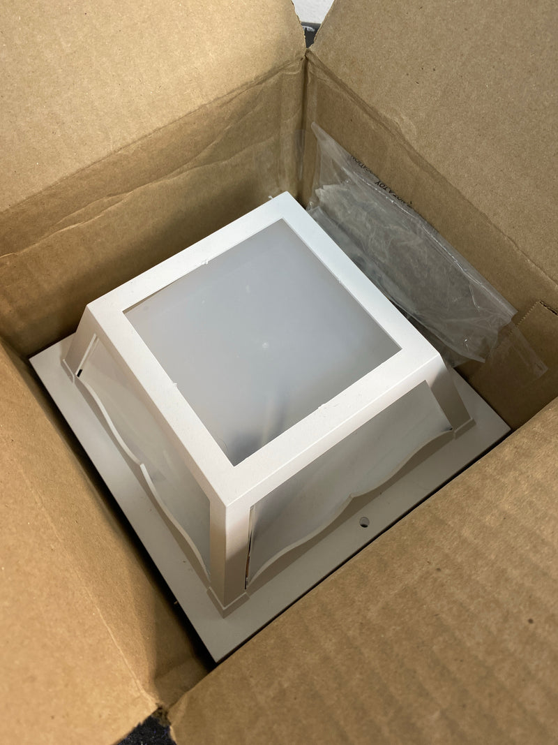 Progress Lighting P5744-30 Ceiling Mount Series 8-1/4" Single-Light Polypropylene Outdoor Flush Mount Ceiling Fixture with One-Piece White Acrylic Diffuser - White