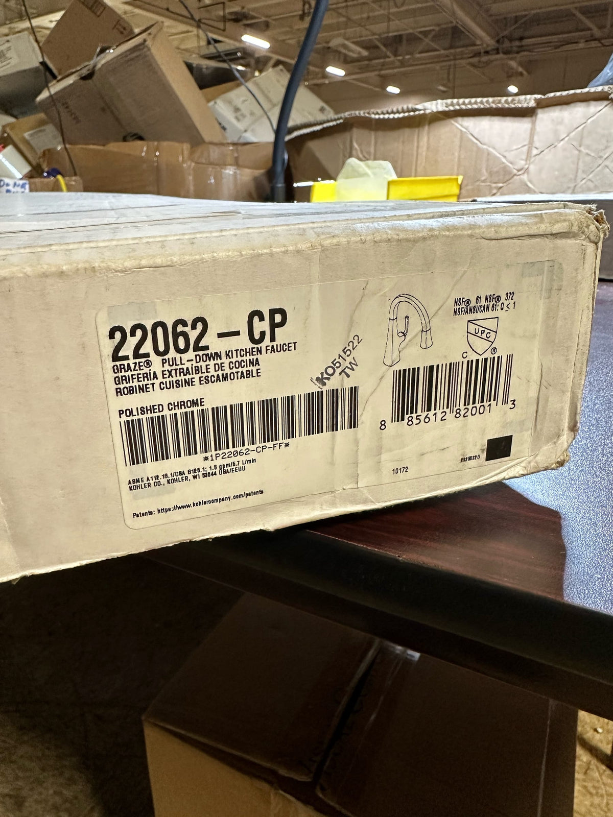 Kohler K-22062-CP Graze 1.5 GPM Single Hole Pull Down Kitchen Faucet - Chrome