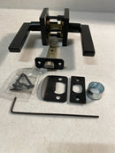 Kwikset 730HFLSQT-514 Halifax Privacy Door Lever Set with Square Rose - Matte Black