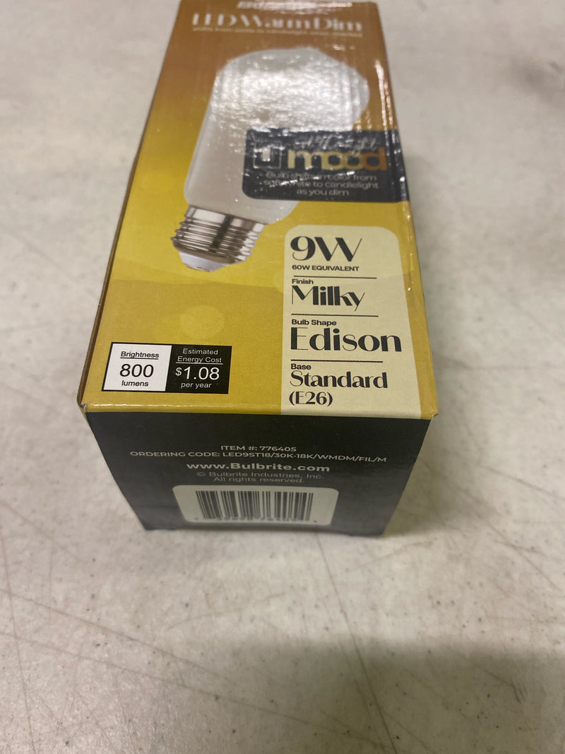 9 Watt LED ST18 / ST19 Light Bulbs, Warm Dimming 3000K (Soft White) - 1800K (Candlelight), 800 Lumens