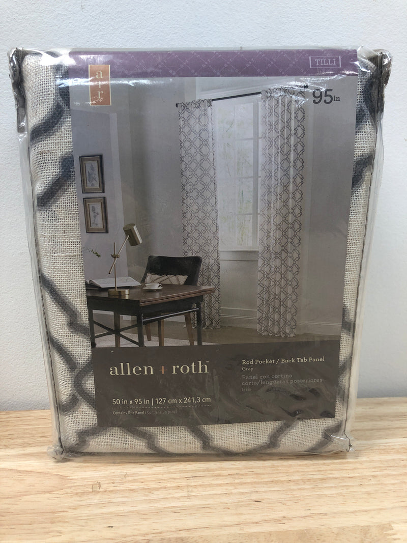 Allen + Roth 95-in Navy Light Filtering Back Tab Single Curtain Panel