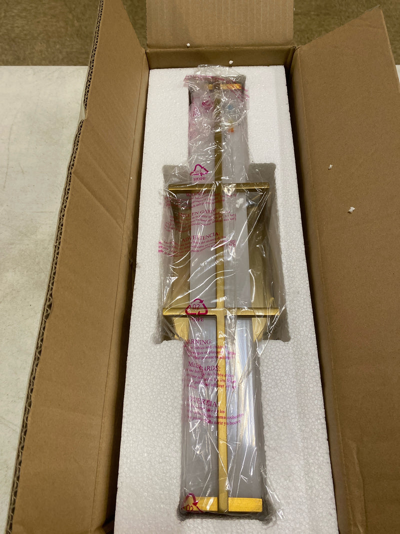 Unbranded 1011-18W-MGLD-LED Harrison 18 in. Modern Gold Integrated LED Vanity Light with Frosted Plastic Shade