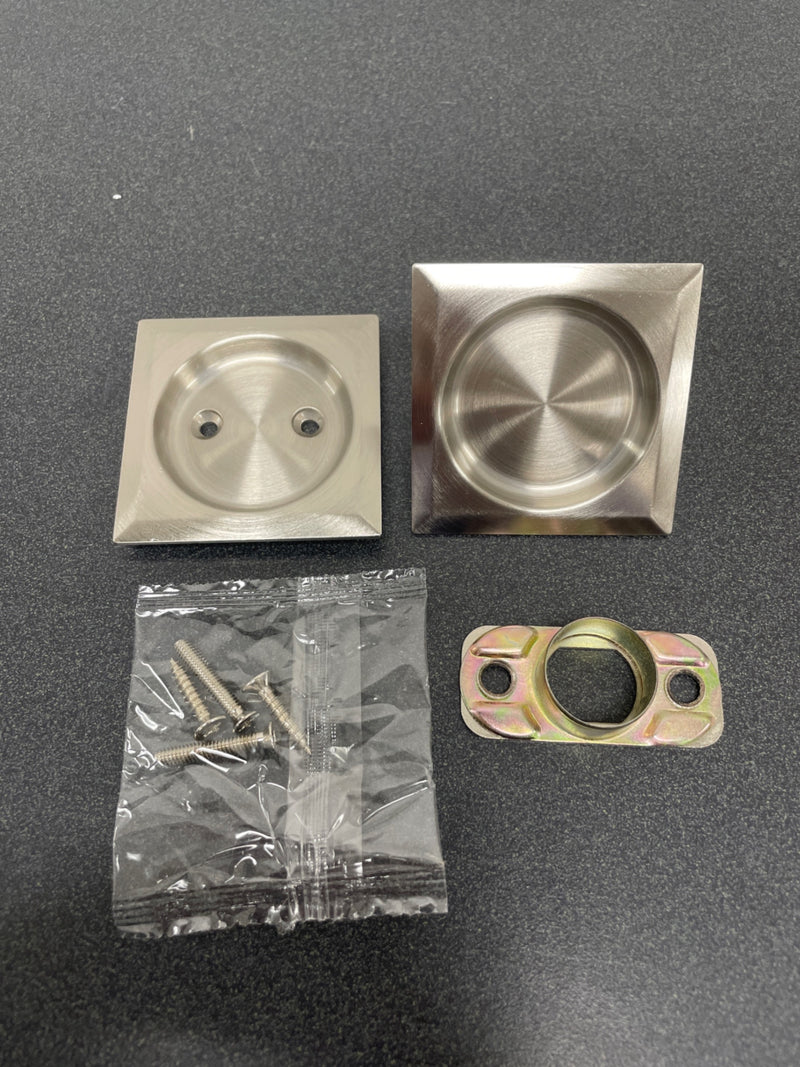 Kwikset 334SQT-15 Square Passage Hall/Closet Pocket Door Lock - Satin Nickel