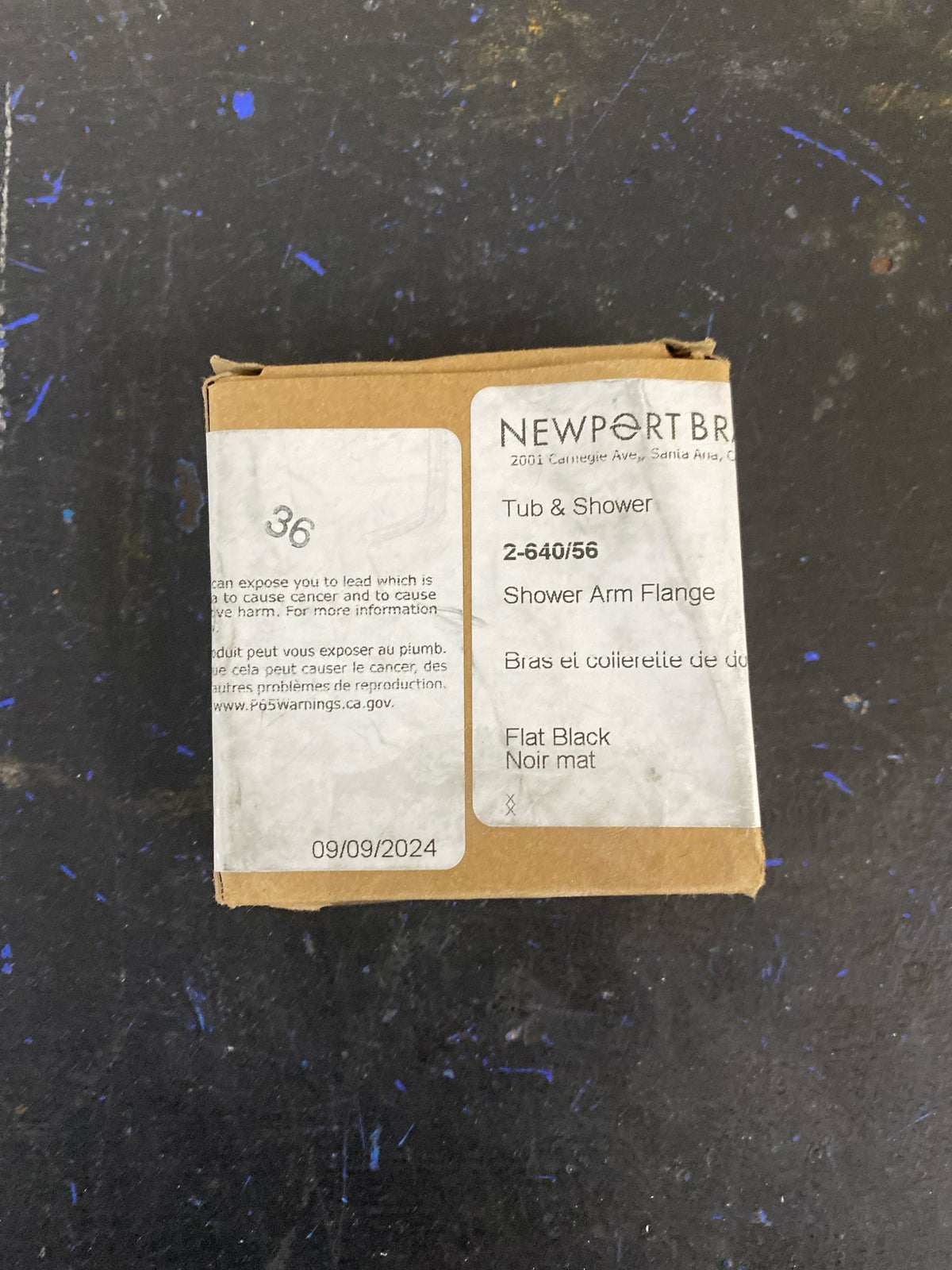 Newport Brass 2-640/56 Tub & Shower Series Brass Shower Arm Flange - Flat Black
