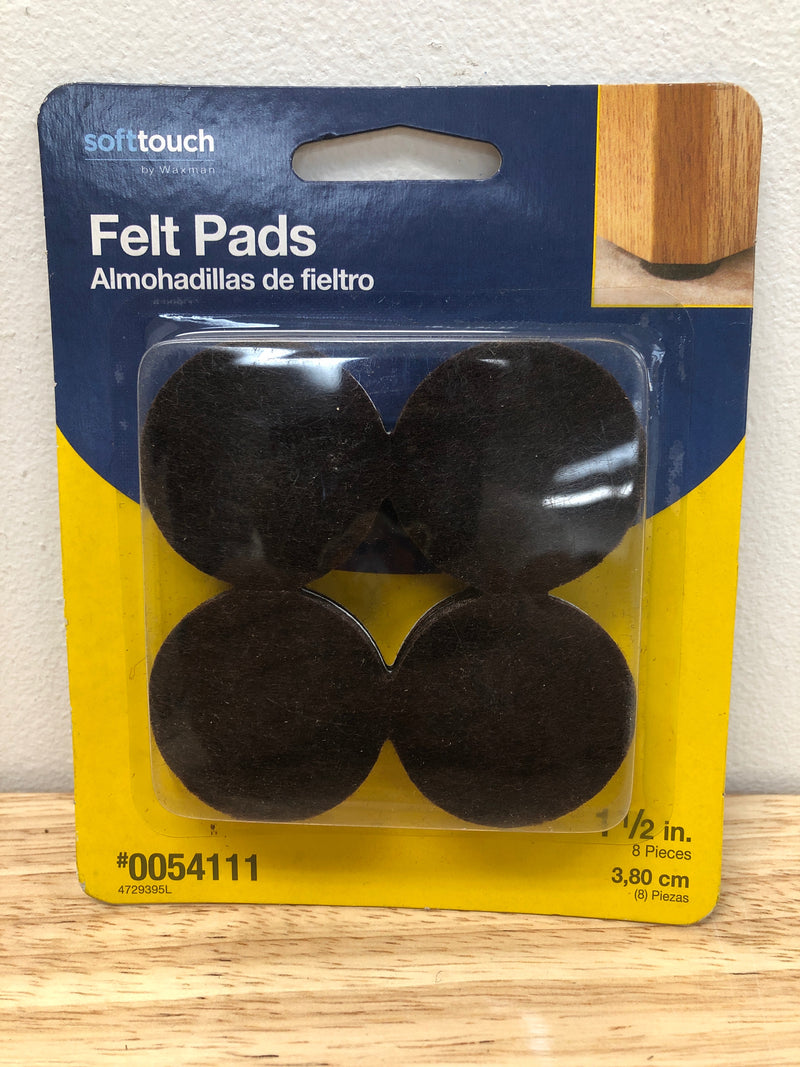Softtouch By Waxman 1-1/2” Felt Pads 8 Pieces 