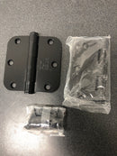 Deltana S35R5HD1B 3.5" x 3.5" Plain Bearing 5/8" Radius Corners Mortise Hinge - Pair - Black