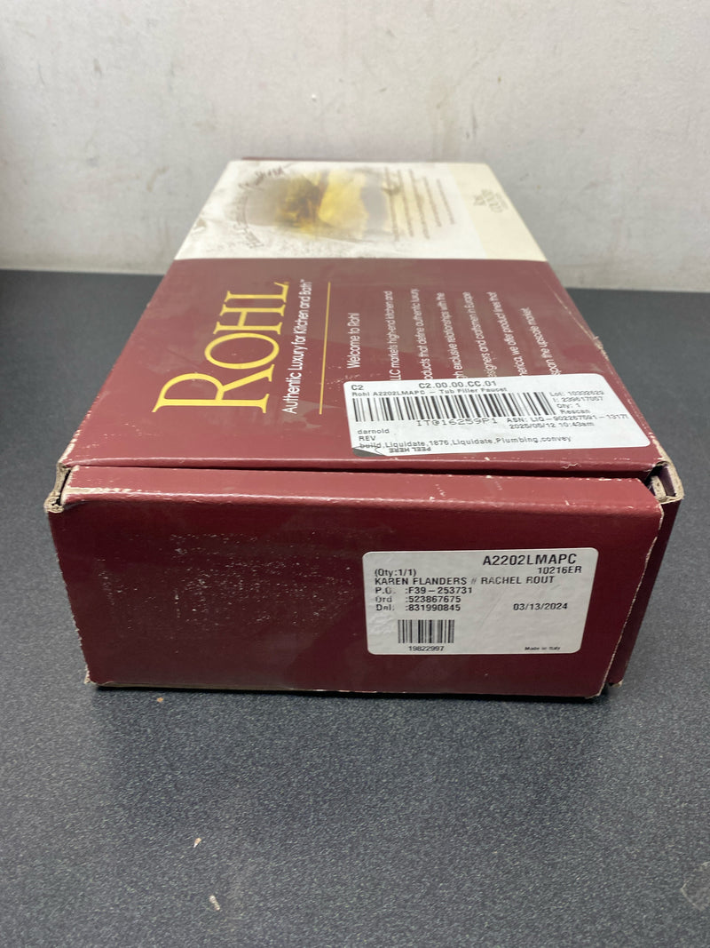 Rohl A2202LMAPC Lombardia Wall Mounted Tub Filler with Built-In Diverter - Includes Hand Shower - Polished Chrome