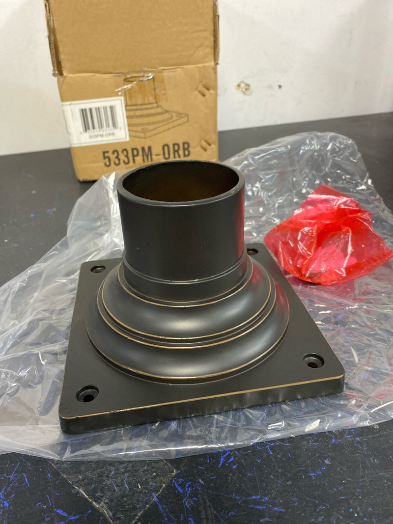 Z-Lite 533PM-ORB Square 6" Wide Marine Grade Pier Mount Base - Oil Rubbed Bronze