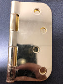 Deltana S44R53 4" x 4" Plain Bearing 5/8" Radius Corners Mortise Hinge - Pair - Polished Brass