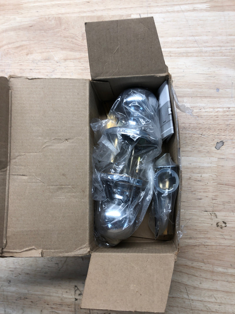 Kwikset 400P-26S Polo Single Cylinder Keyed Entry Lever Set with Round Rose and SmartKey - Polished Chrome