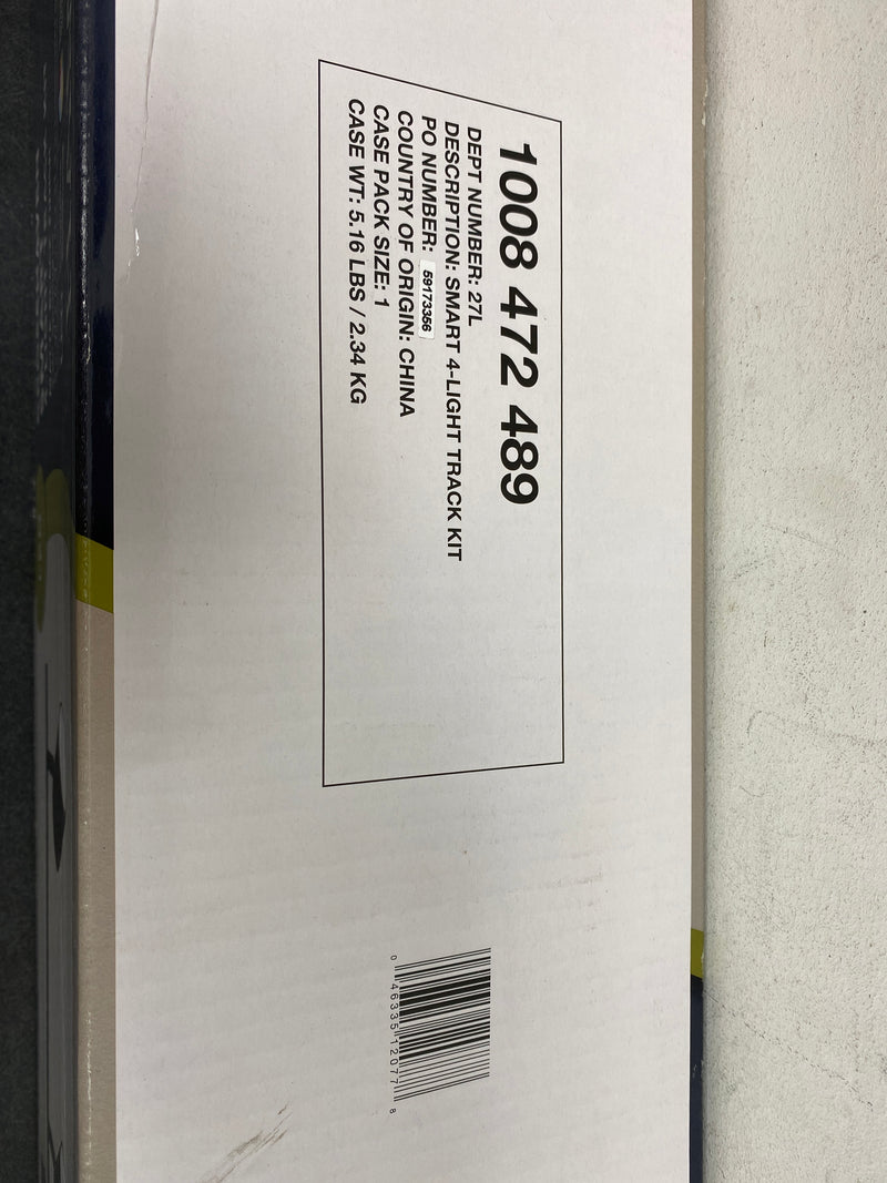 Hampton bay HBT41051RWA-43 Crosshaven 2.6 ft. 4-Light Black Smart Color Tunable Integrated LED Fixed Track Ceiling Lighting Kit Powered by Hubspace