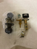 Kwikset SK5000RG Regina Single Cylinder Keyed Entry Door Knob Set with Round Rose from The Safe Lock Collection - Matte Black