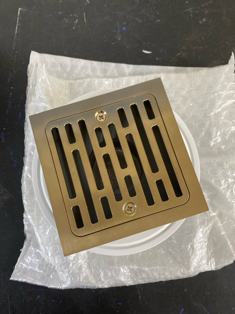 Brizo BT062415-PG 4" Tile-In Square Shower Drain - Polished Gold