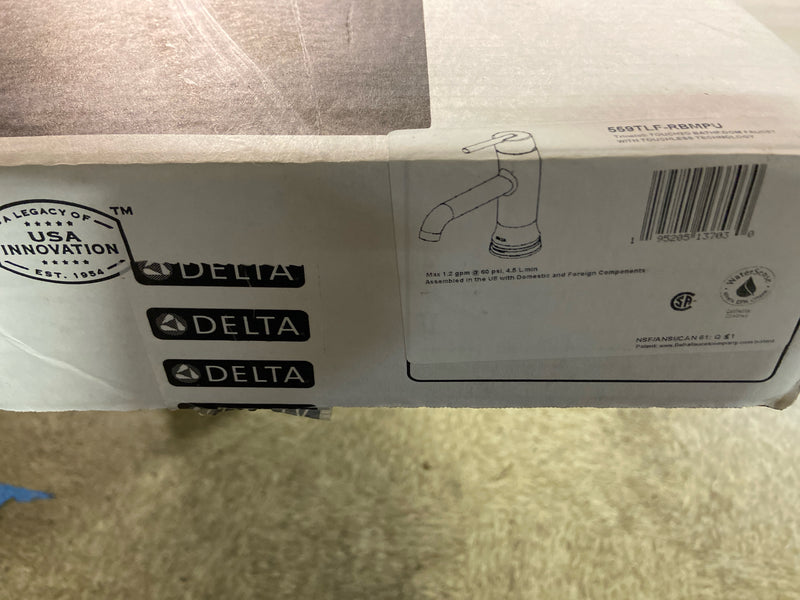 Delta 559TLF-RBMPU Trinsic Touch2O Touchless 1.2 GPM Single Hole Bathroom Faucet with Push Pop-Up Drain Assembly - Venetian Bronze