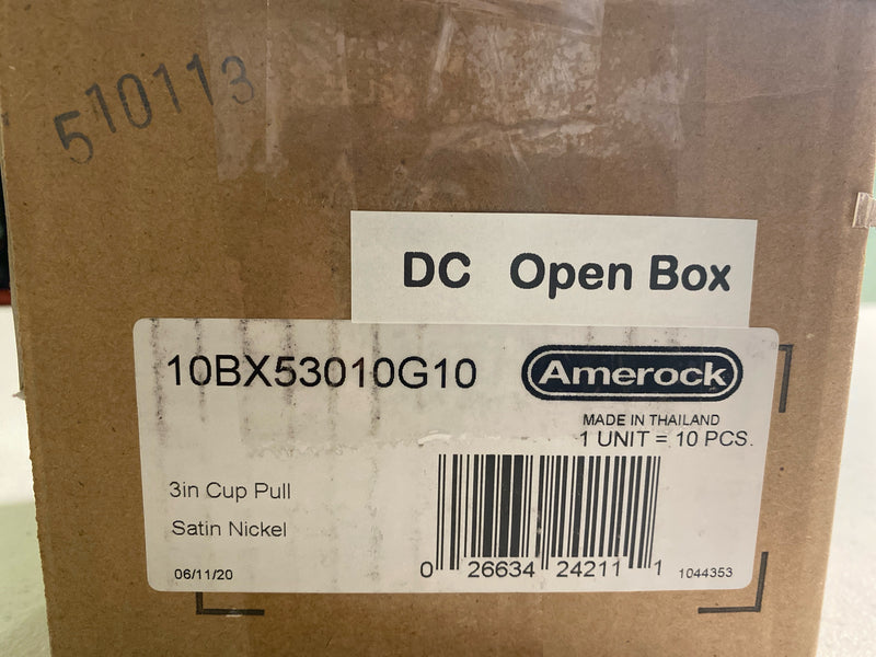 Amerock | Cabinet Cup Pull | Satin Nickel | 3 inch (76 mm) Center to Center | Cup Pulls | 10 Pack | Drawer Pull | Drawer Handle | Cabinet Hardware