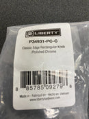 Liberty P34931-PC-C Classic Edge 1-3/8 in. (35 mm) Polished Chrome Rectangular Cabinet Knob