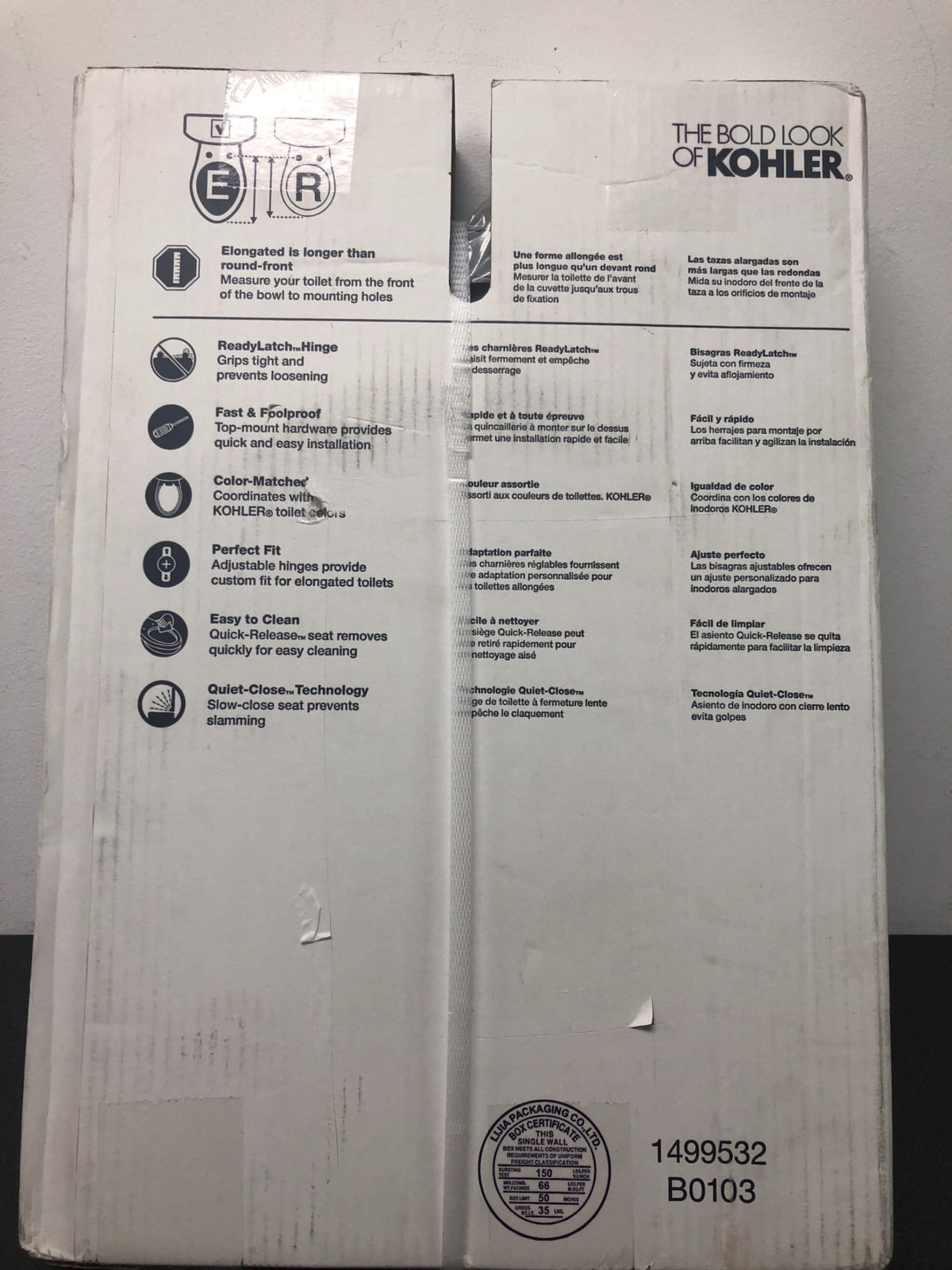 Kohler K-4636-RL-7 Cachet Elongated Closed-Front Toilet Seat with Soft Close and Quick Release - Black Black