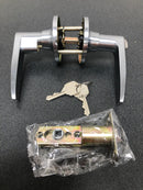 Miseno MLK1021SC Momac Straight Single Cylinder Keyed Entry Door Lever Set - Satin Chrome