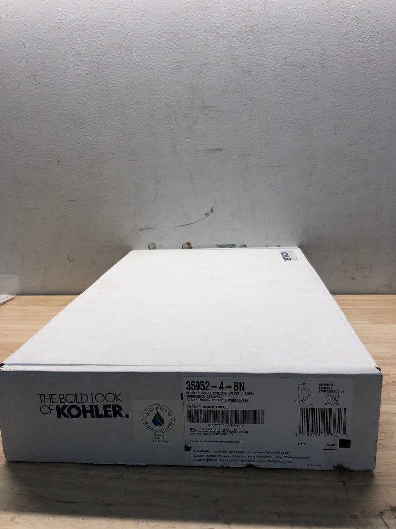 Kohler K-35952-4-BN Buckley 1.2 GPM Single Hole Bathroom Faucet - Vibrant Brushed Nickel