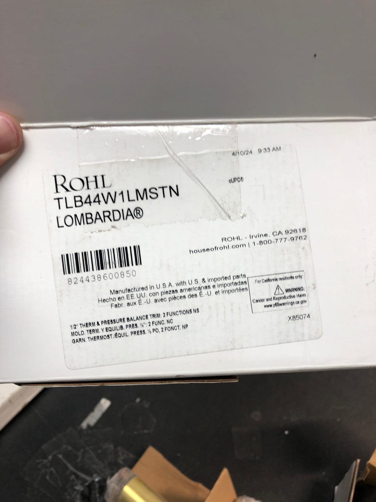 Rohl TLB44W1LM Lombardia Two Function Thermostatic Valve Trim Only with Single Lever Handle, Integrated Diverter, and Volume Control - Less Rough In - Satin Nickel
