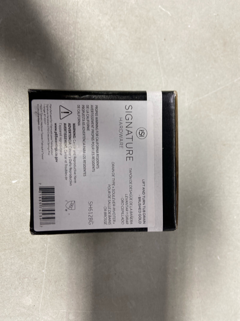 Signature Hardware SH612BG Lift and Turn Tub Drain and Adapter Sleeve - Brushed Gold