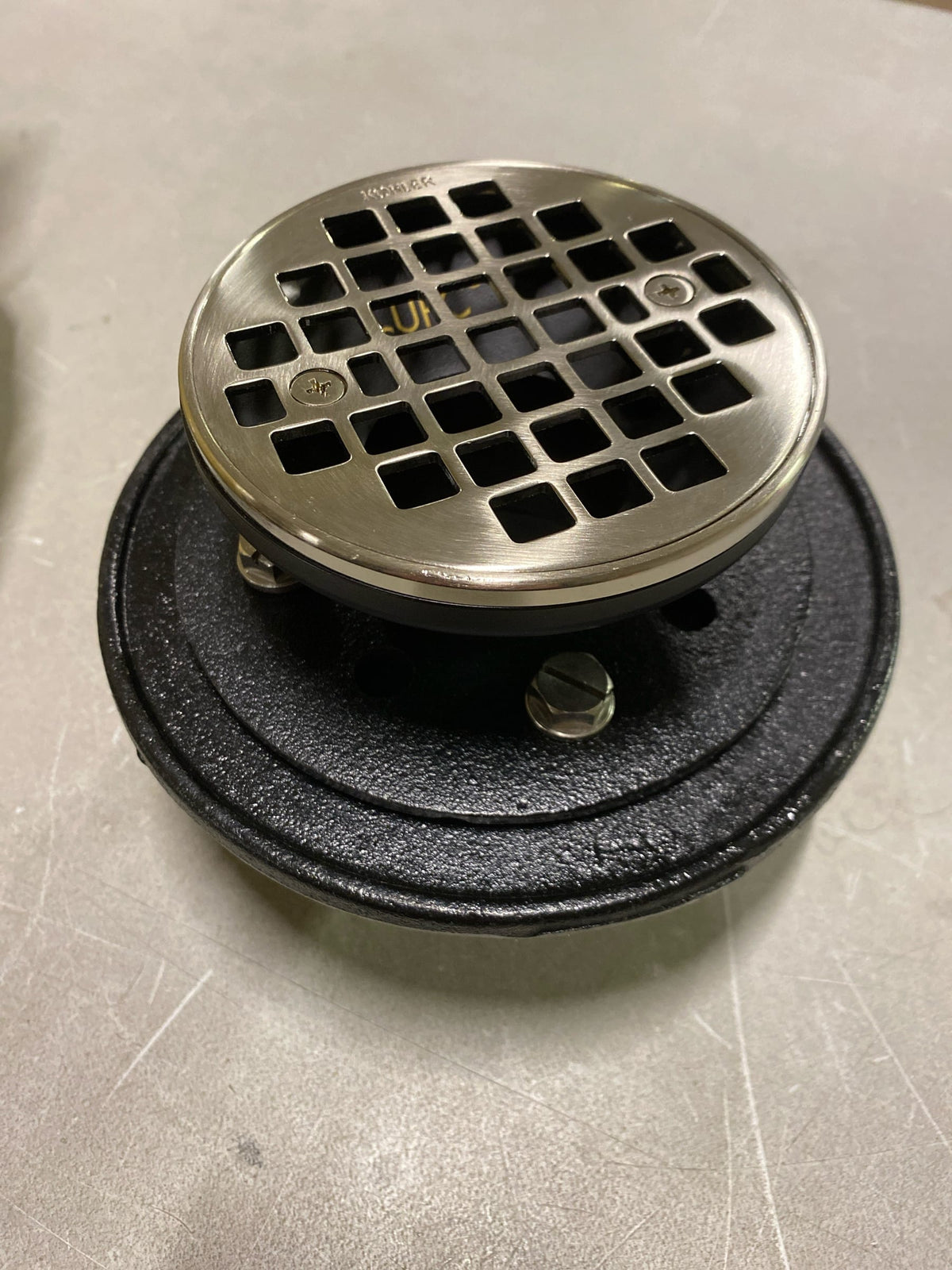 Kohler K-22671-BN Clearflo Round Brass Tile-in Shower Drain - Brushed Nickel