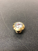 Alno C214-CLR/PB Crystal Series 1.25" Luxury Solid Brass Cabinet Knob with Swarovski Crystal Center - Polished Brass