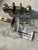 Miseno MLK3050SN Druid Ridged Ball Privacy Door Knob Set - Nickel